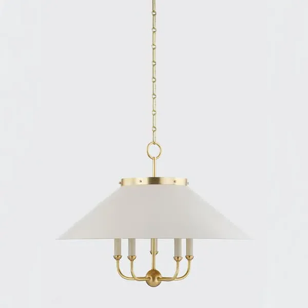 Candelabra Chandelier - Brass, White