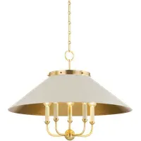 Candelabra Chandelier - Brass, White