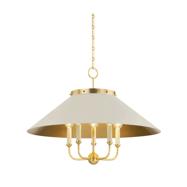 Candelabra Chandelier - Brass, White