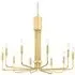 Candelabra Chandelier with U-Shaped Arms - Brass, Metal