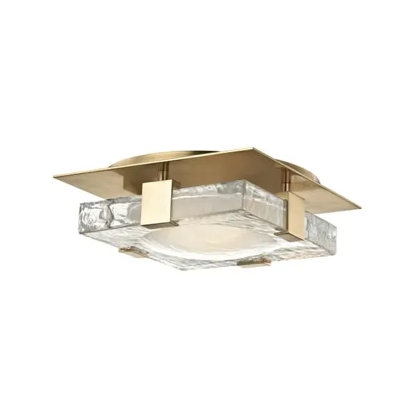 Ceiling Light with Glass Shade - Aged Brass