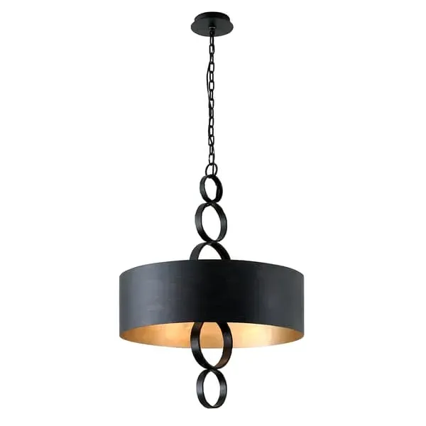 Chain Pendant Light with Copper Circles - Copper, Metal