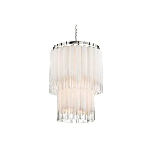 Chandelier with Glass Detail - Nickel image