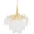 Chandelier with Glass Drops - Gold, Metal