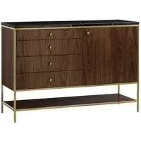 Chester Art Deco Sideboard - Dark Wood, Oak Walnut