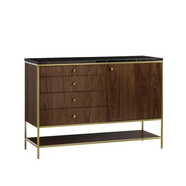 Chester Art Deco Sideboard - Dark Wood, Oak Walnut image