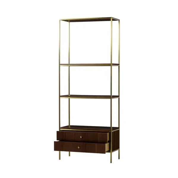 Chester Bookcase with Storage - Dark, Walnut