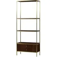 Chester Bookcase with Storage - Dark, Walnut
