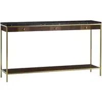 Chester Console Table - Brass, Walnut Veneer