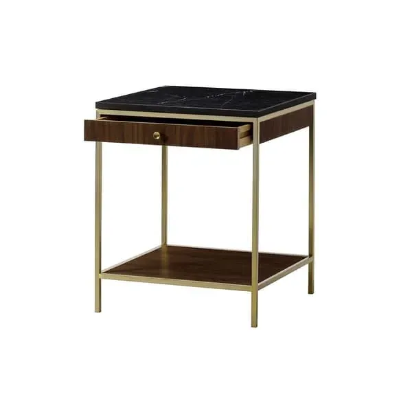 Chester Side Table with Drawer - Dark Wood, Oak
