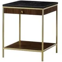 Chester Side Table with Drawer - Dark Wood, Oak