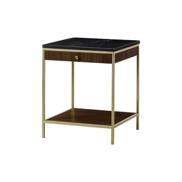 Chester Side Table with Drawer - Dark Wood, Oak image