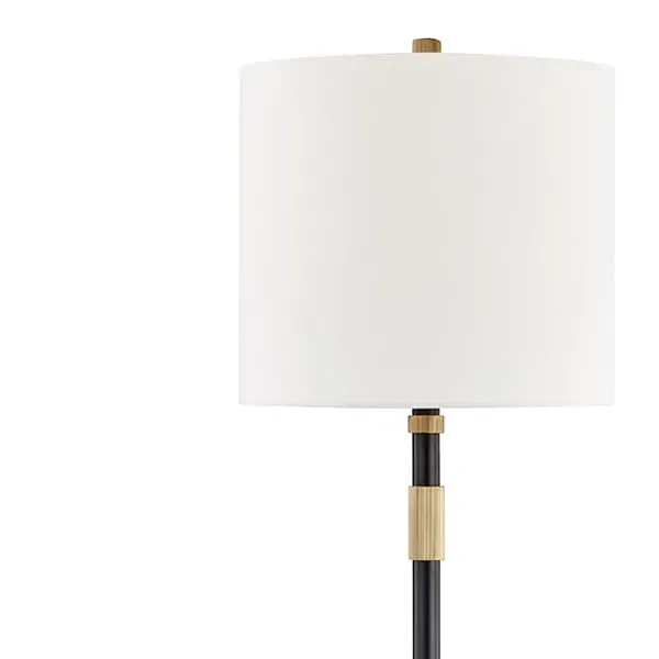 Classic Table Lamp with Knurled Accents - Black, Bronze