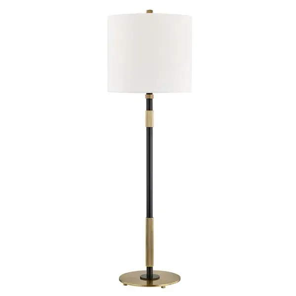 Classic Table Lamp with Knurled Accents - Black, Bronze