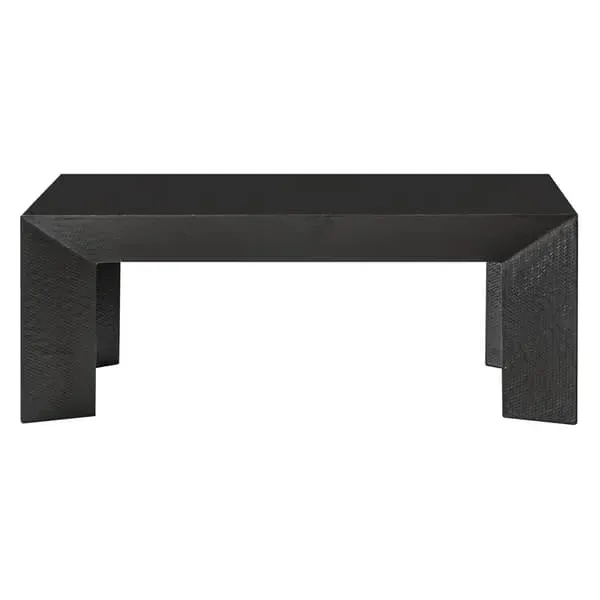 Coffee Table with Bamboo Weave - Black, Lacquer