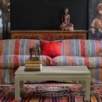 Coffee Table with Linen Wrap - Taupe, Lacquer