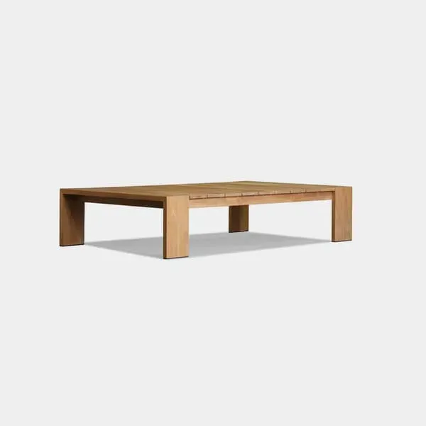 Coffee Table with Slatted Design - Teak image