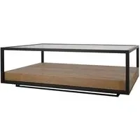 Coffee Table with Storage - Oak, Glass