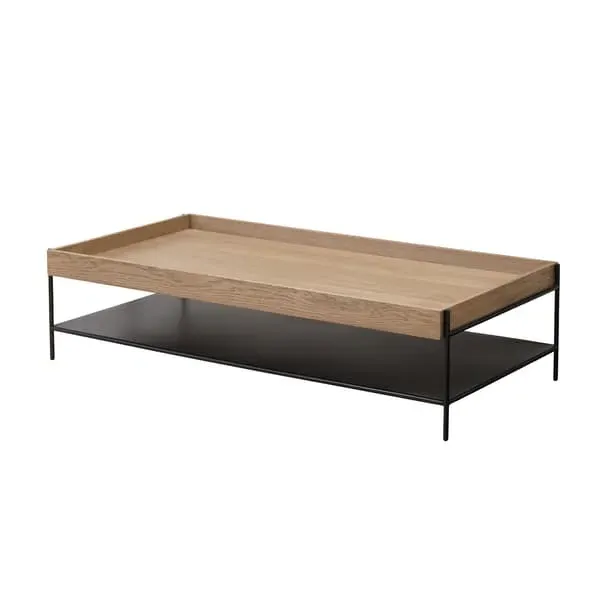 Coffee Table with Storage - Oak, Iron image