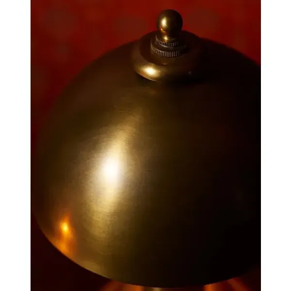 Compact Table Lamp with Dome - Brass, Metal