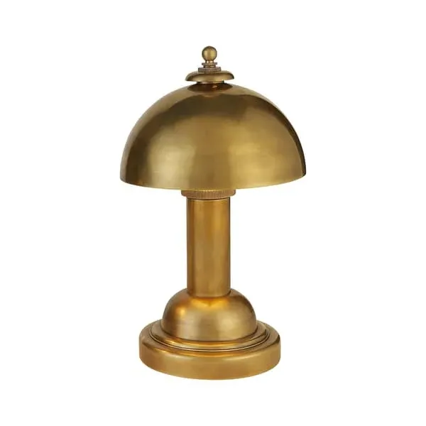 Compact Table Lamp with Dome - Brass, Metal image