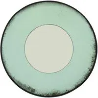 Concave Mirror with Silver Centre - Green, Glass