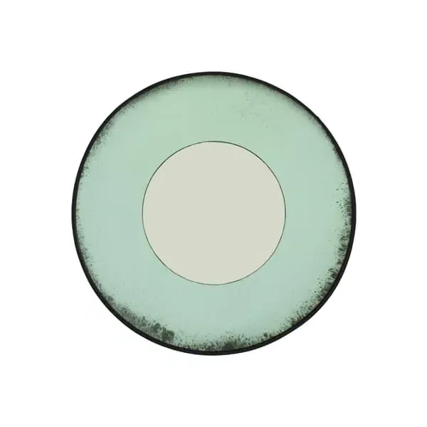Concave Mirror with Silver Centre - Green, Glass image