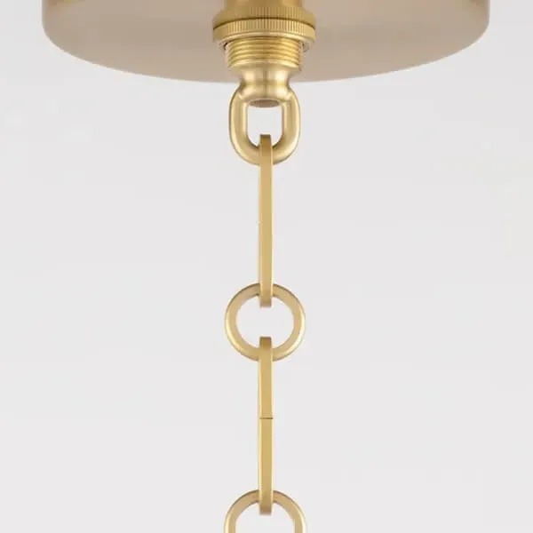 Cone Pendant Light with Cage Design - Brass, Glass