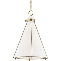 Cone Pendant Light with Cage Design - Brass, Glass