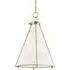 Cone Pendant Light with Cage Design - Brass, Glass