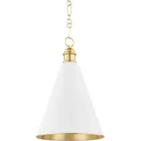 Conical Pendant Light with Aged Brass - Soft White, Metal