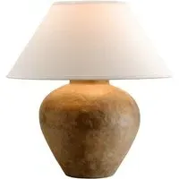 Conical Table Lamp - Brown, Linen