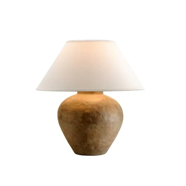 Conical Table Lamp - Brown, Linen image