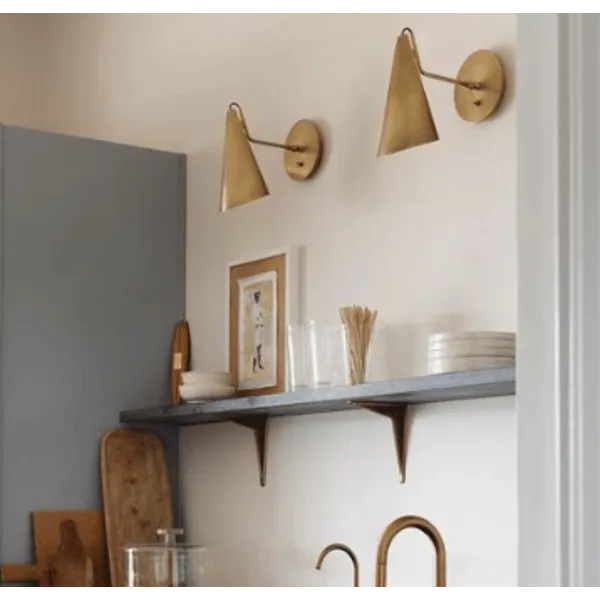 Conical Wall Light - Antique Brass, Metal