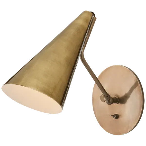 Conical Wall Light - Antique Brass, Metal image