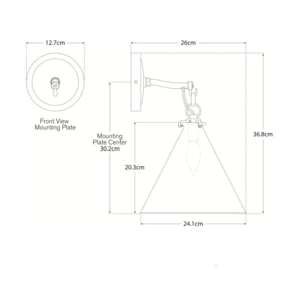 Conical Wall Light - Polished Nickel