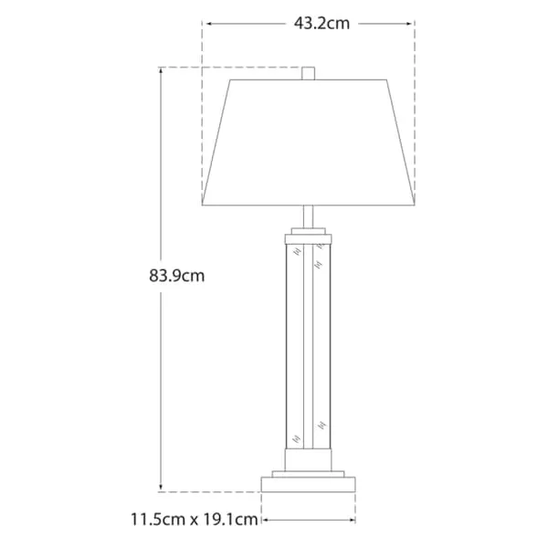 Contemporary Table Lamp with Glass Stem - Gold, Iron