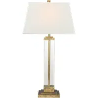 Contemporary Table Lamp with Glass Stem - Gold, Iron