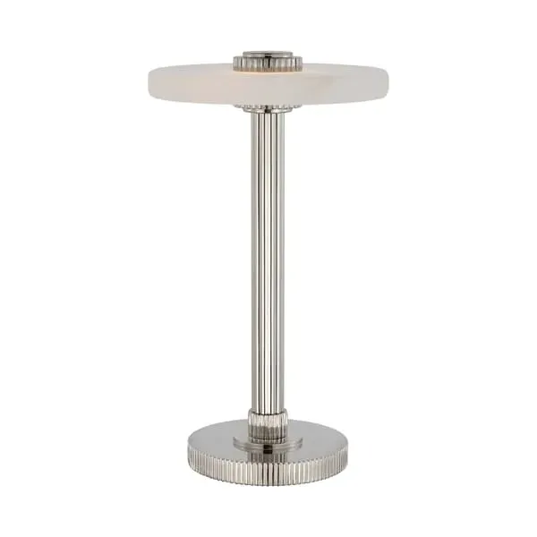 Cordless Table Lamp - Nickel, Alabaster