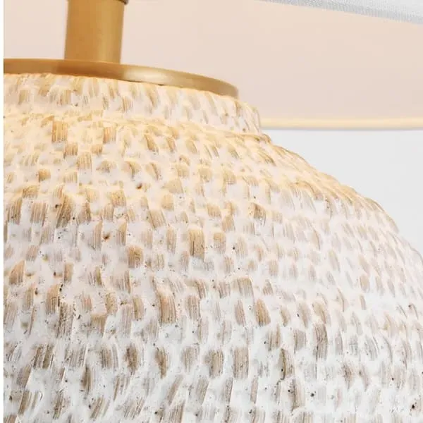 Cordless Table Lamp - White, Rattan