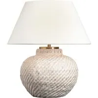 Cordless Table Lamp - White, Rattan