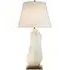 Cubist Table Lamp with Brass Accents - White
