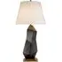 Cubist Table Lamp with Linen Shade - Black, Brass