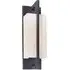 Cuboid Wall Light with Opal Shade - Black