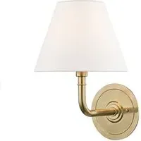 Curved Arm Wall Light - Aged Brass, Metal