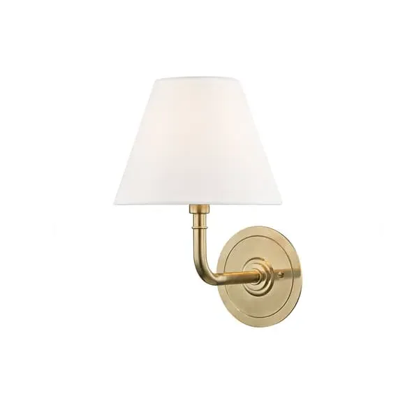 Curved Arm Wall Light - Aged Brass, Metal image
