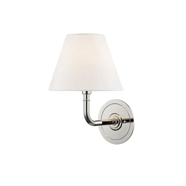Curved Arm Wall Light - Polished Nickel
