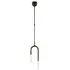 Curved Hook Pendant Light with LED - Bronze, Crystal