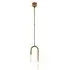 Curved Pendant Light - Brass, Crystal