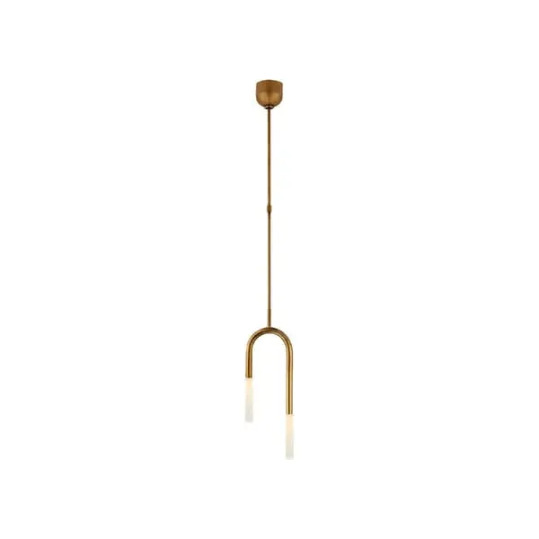 Curved Pendant Light - Brass, Crystal